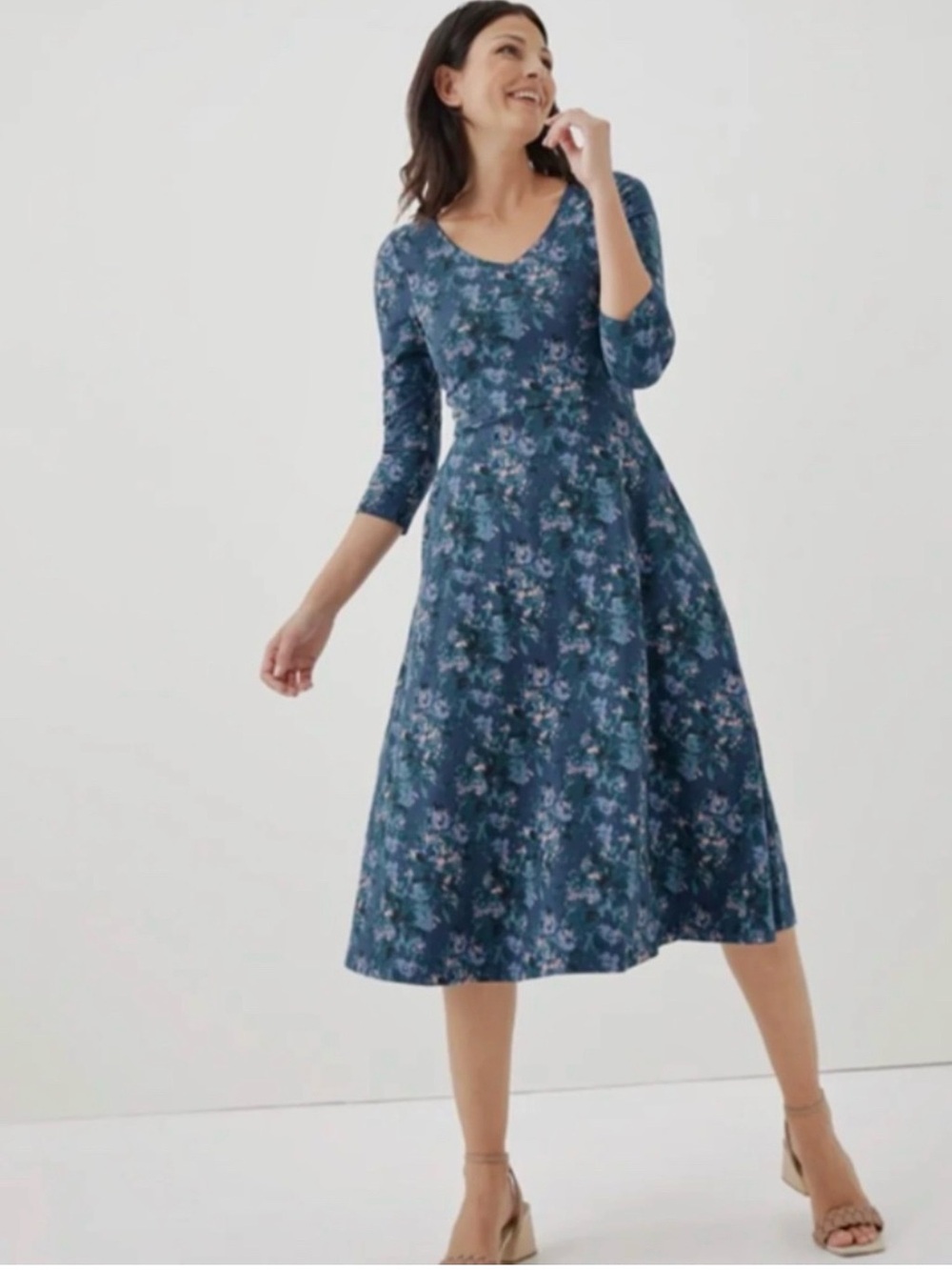 Pact Organic Cotton Fit & Flare Midi Dress